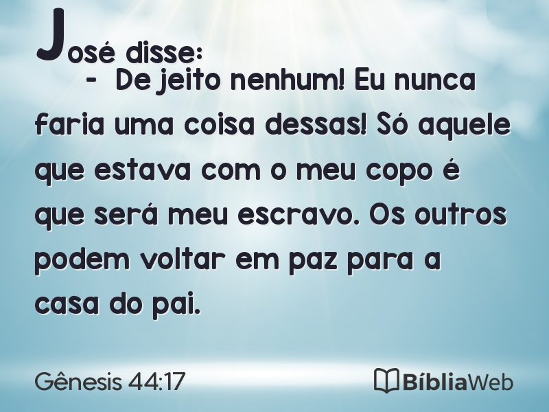 Gênesis 44:17 em imagem para compartilhar