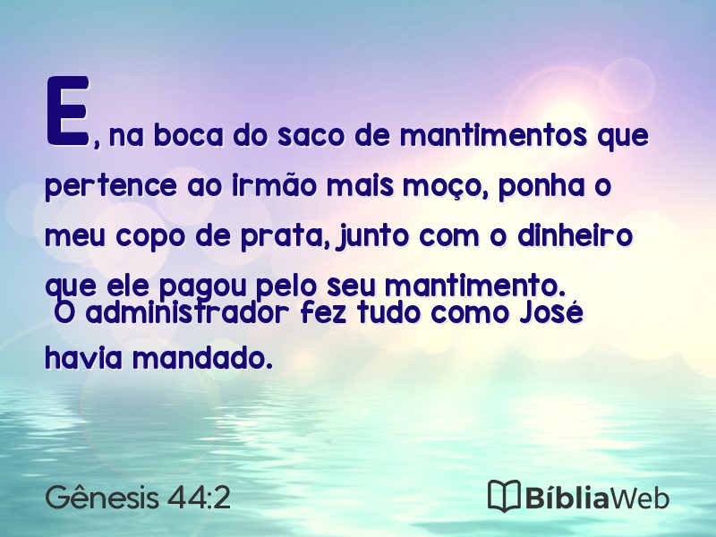 Gênesis 44:2 em imagem para compartilhar