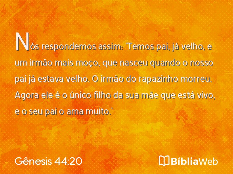 Gênesis 44:20 em imagem para compartilhar