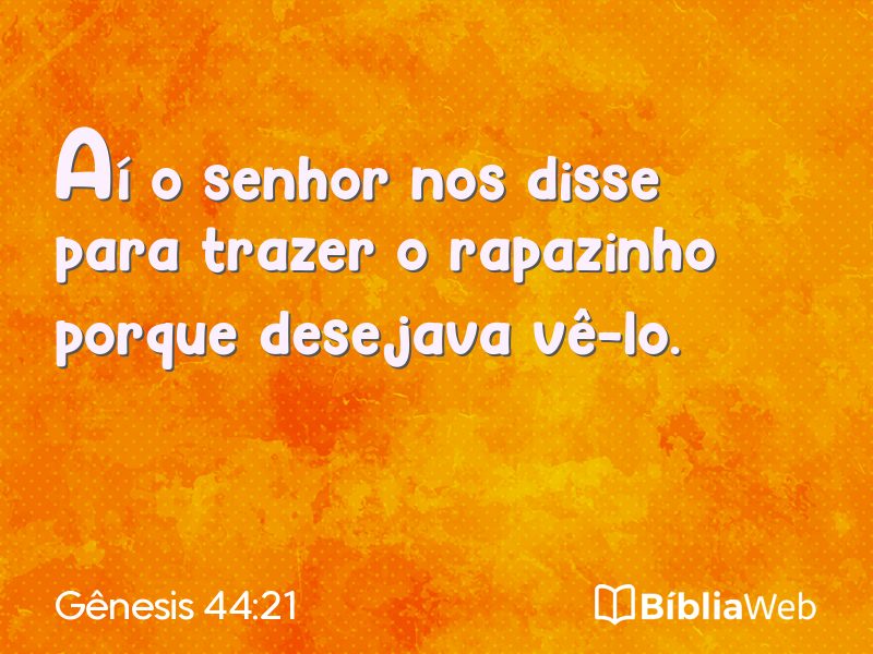 Gênesis 44:21 em imagem para compartilhar