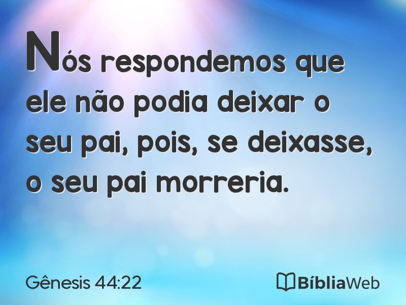 Gênesis 44:22 em imagem para compartilhar