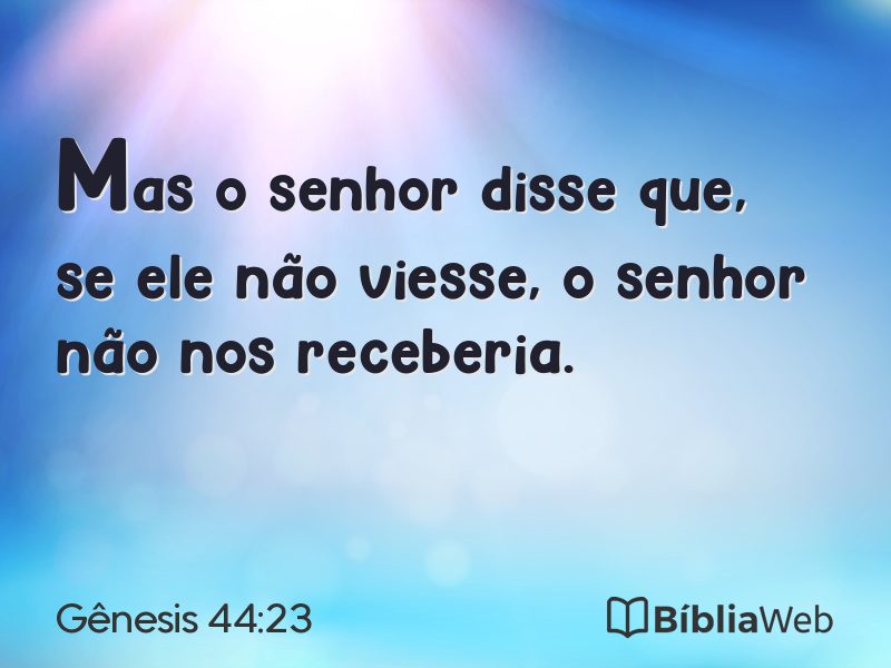 Gênesis 44:23 em imagem para compartilhar