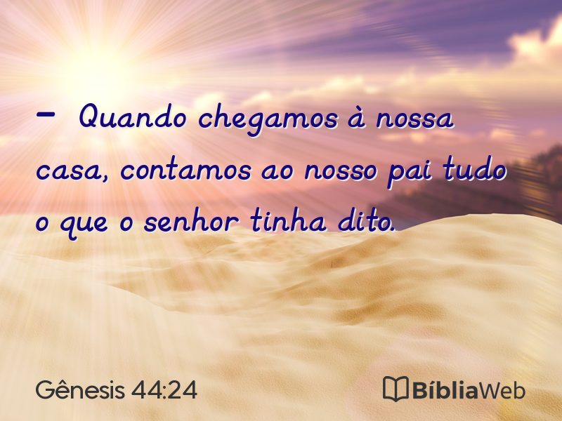Gênesis 44:24 em imagem para compartilhar