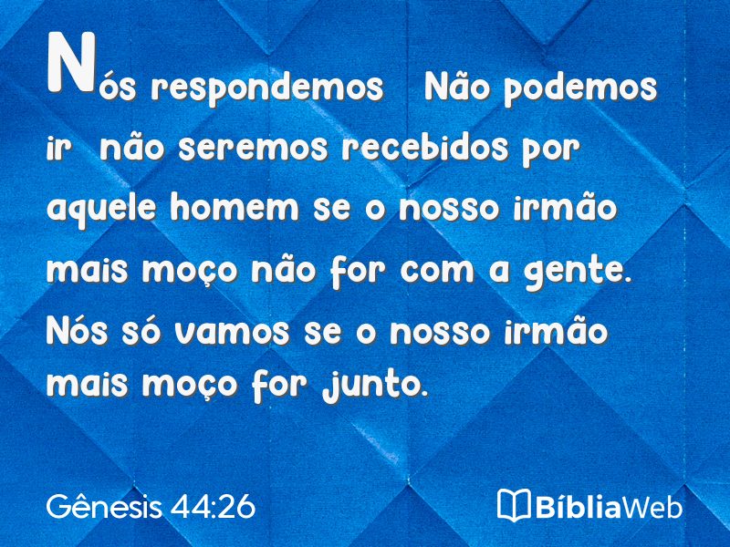 Gênesis 44:26 em imagem para compartilhar