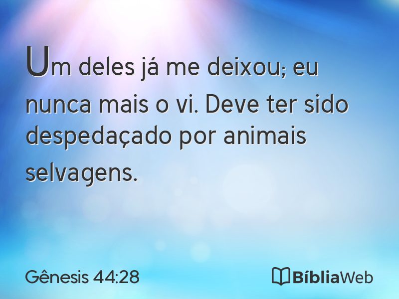 Gênesis 44:28 em imagem para compartilhar