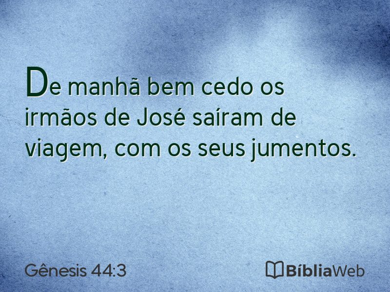 Gênesis 44:3 em imagem para compartilhar