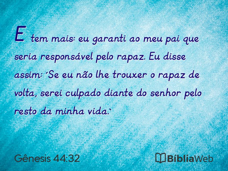 Gênesis 44:32 em imagem para compartilhar