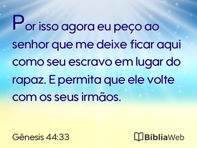 Gênesis 44:33 em imagem para compartilhar