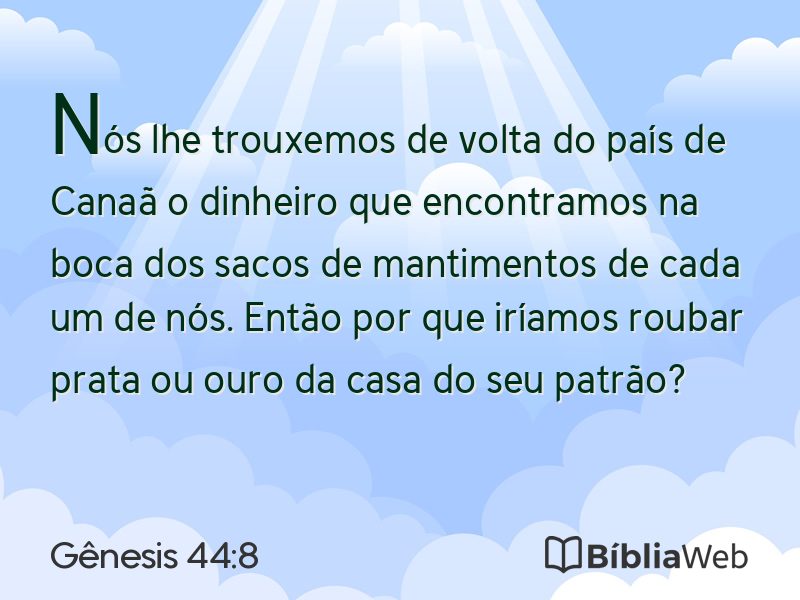 Gênesis 44:8 em imagem para compartilhar