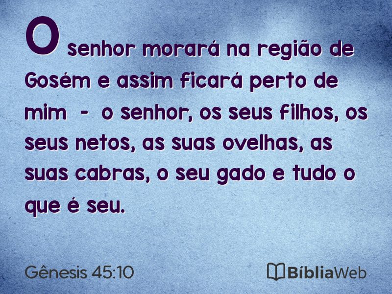 Gênesis 45:10 em imagem para compartilhar