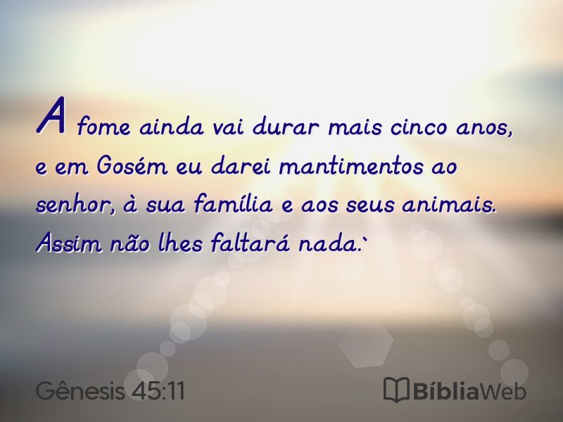 Gênesis 45:11 em imagem para compartilhar