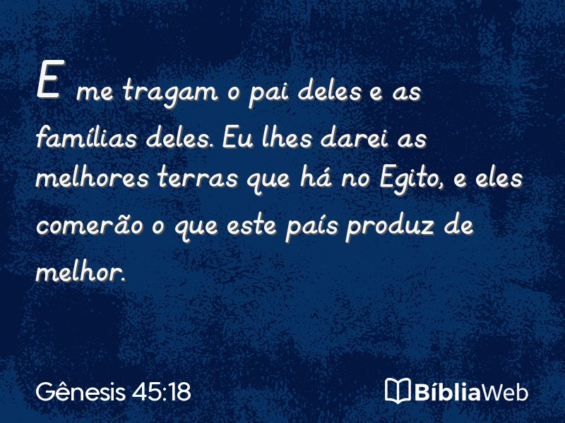 Gênesis 45:18 em imagem para compartilhar