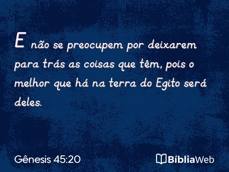Gênesis 45:20 em imagem para compartilhar