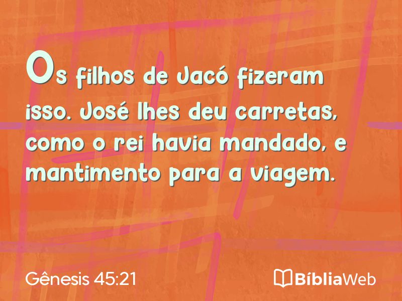 Gênesis 45:21 em imagem para compartilhar