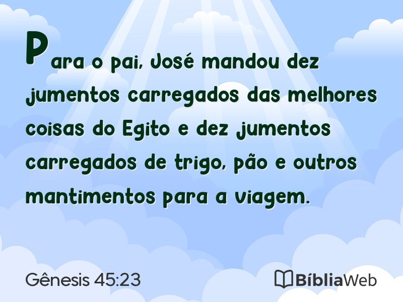 Gênesis 45:23 em imagem para compartilhar