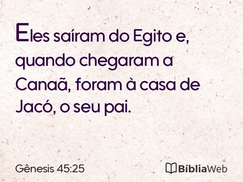 Gênesis 45:25 em imagem para compartilhar