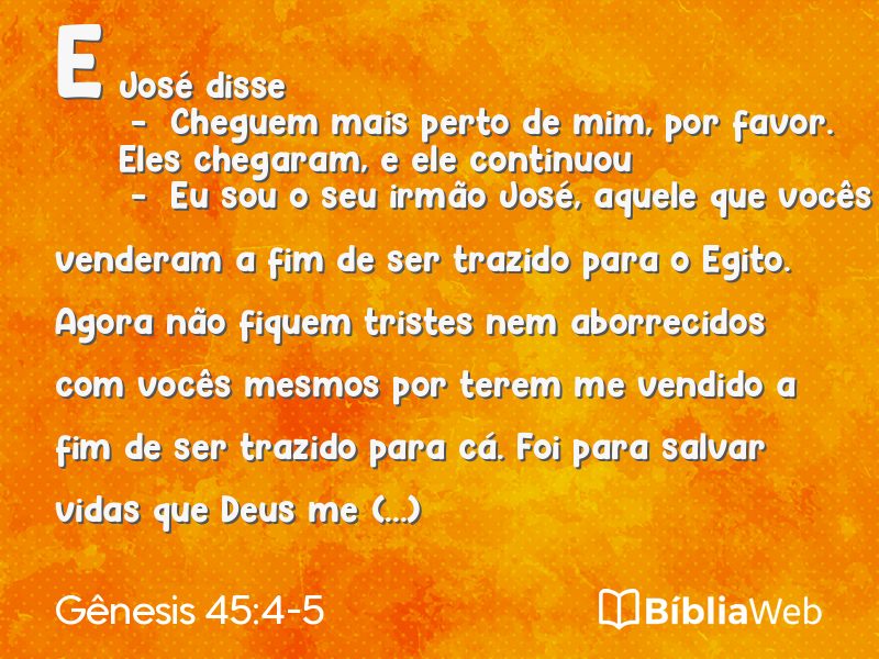 Gênesis 45:4-5 em imagem para compartilhar