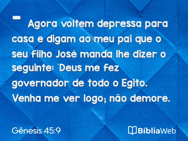 Gênesis 45:9 em imagem para compartilhar