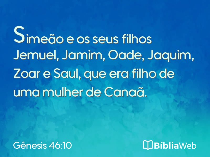 Gênesis 46:10 em imagem para compartilhar
