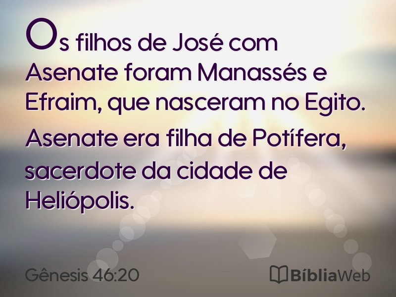 Gênesis 46:20 em imagem para compartilhar