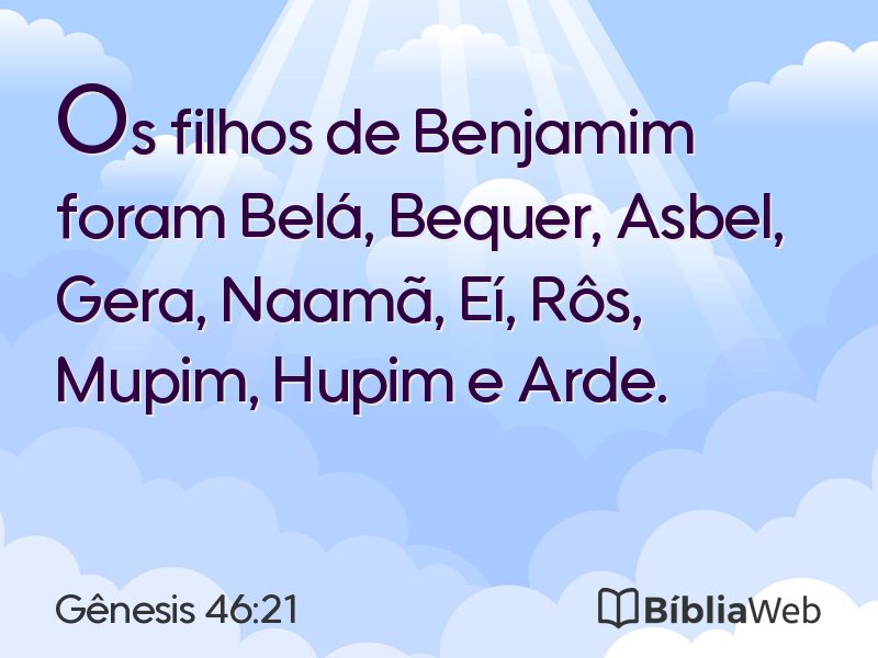 Gênesis 46:21 em imagem para compartilhar
