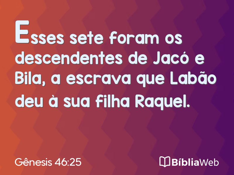 Gênesis 46:25 em imagem para compartilhar