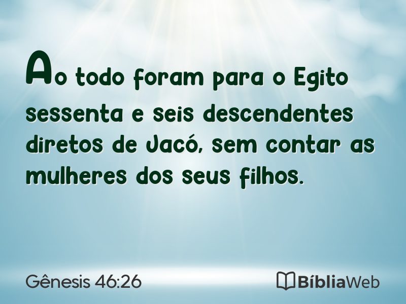 Gênesis 46:26 em imagem para compartilhar