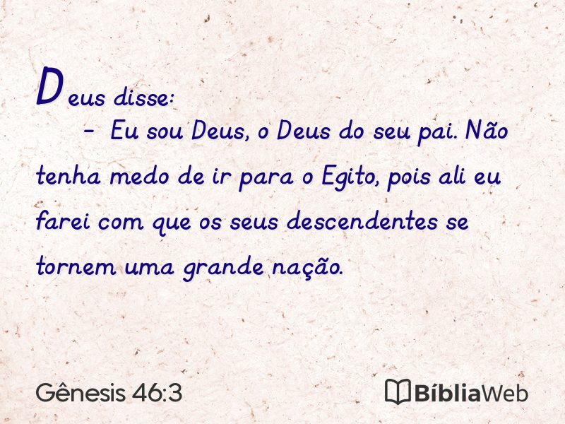 Gênesis 46:3 em imagem para compartilhar