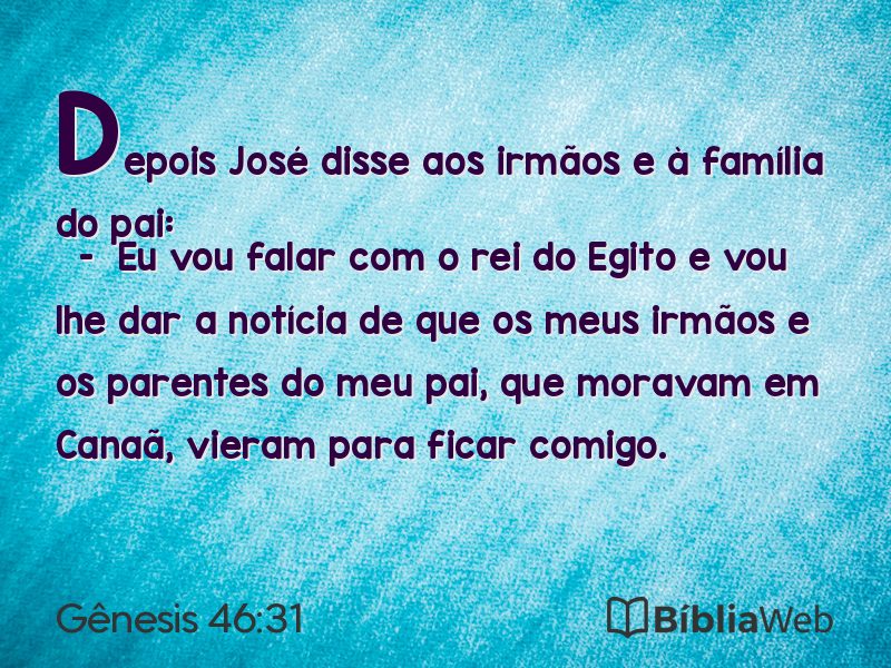 Gênesis 46:31 em imagem para compartilhar