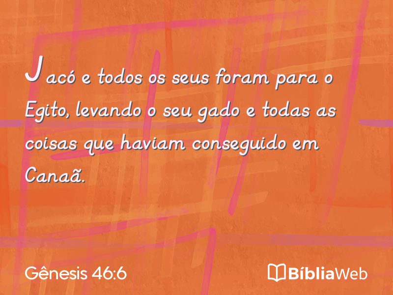 Gênesis 46:6 em imagem para compartilhar