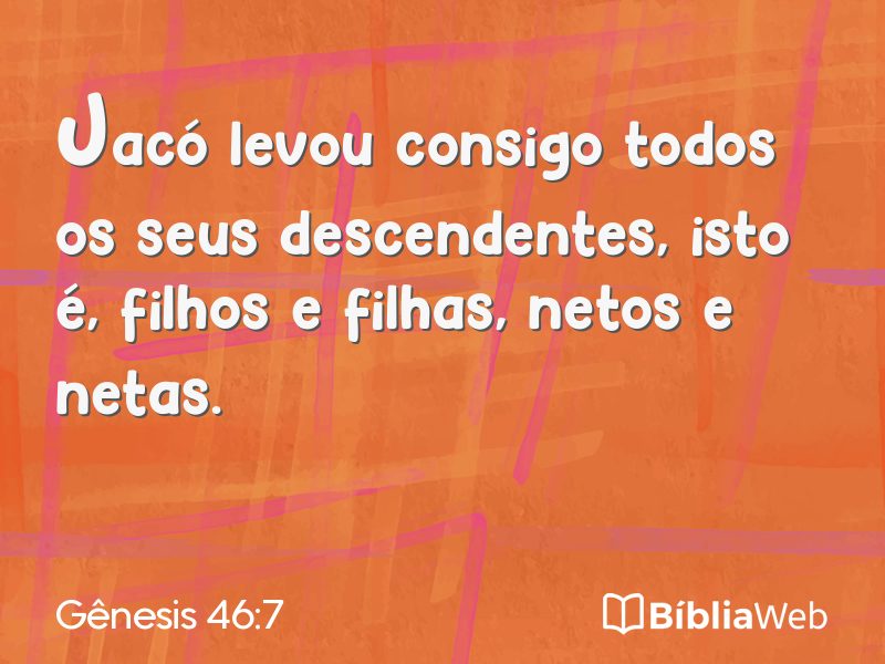 Gênesis 46:7 em imagem para compartilhar