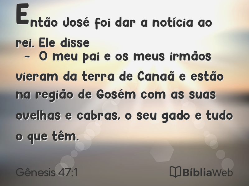 Gênesis 47:1 em imagem para compartilhar