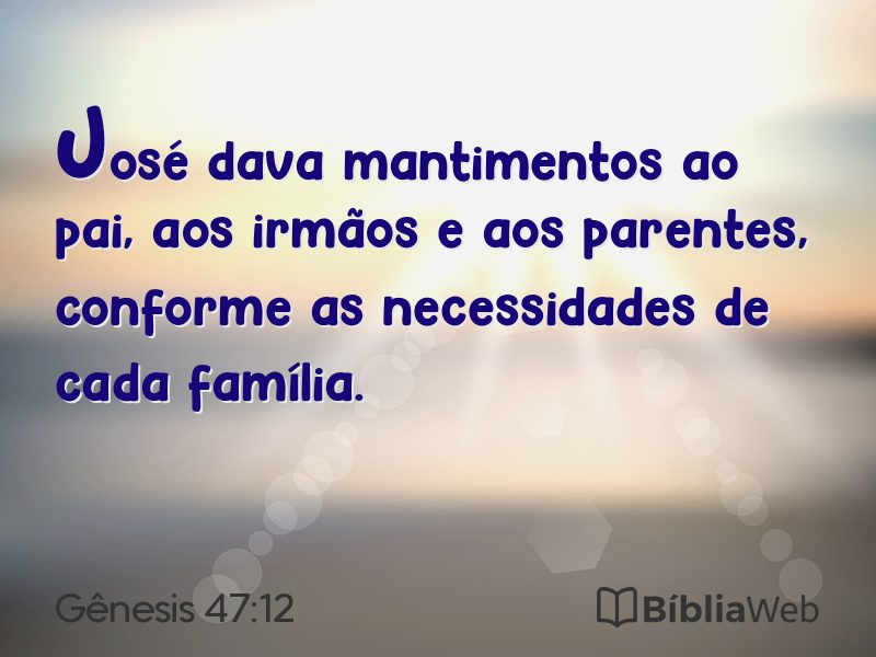 Gênesis 47:12 em imagem para compartilhar