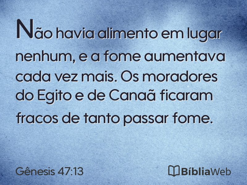 Gênesis 47:13 em imagem para compartilhar