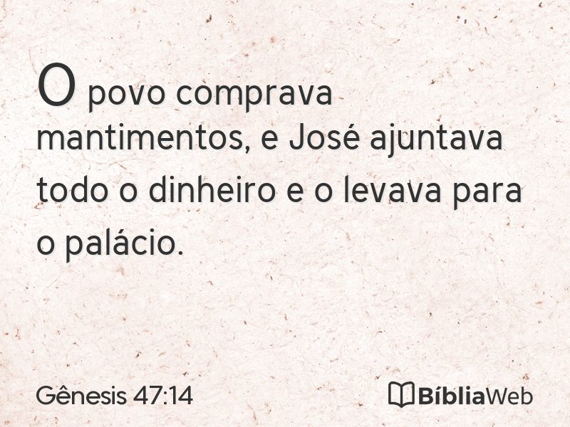 Gênesis 47:14 em imagem para compartilhar