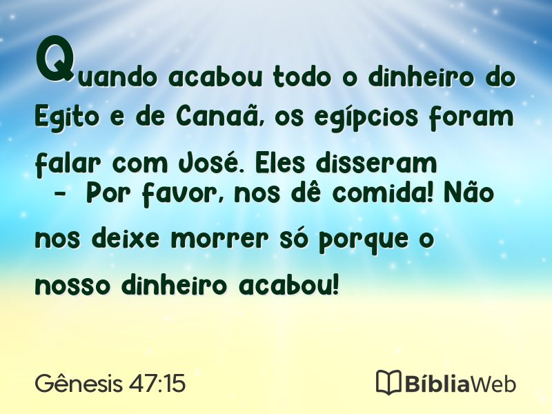 Gênesis 47:15 em imagem para compartilhar