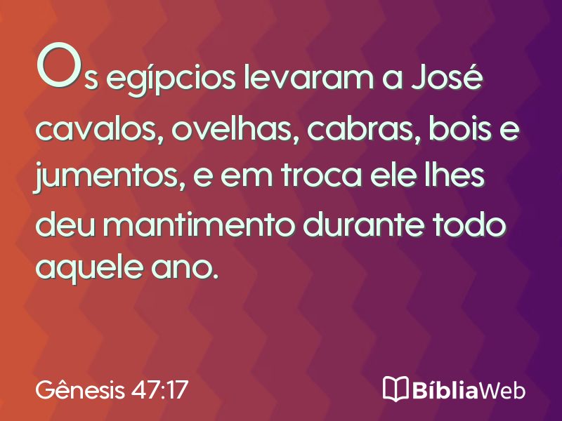 Gênesis 47:17 em imagem para compartilhar