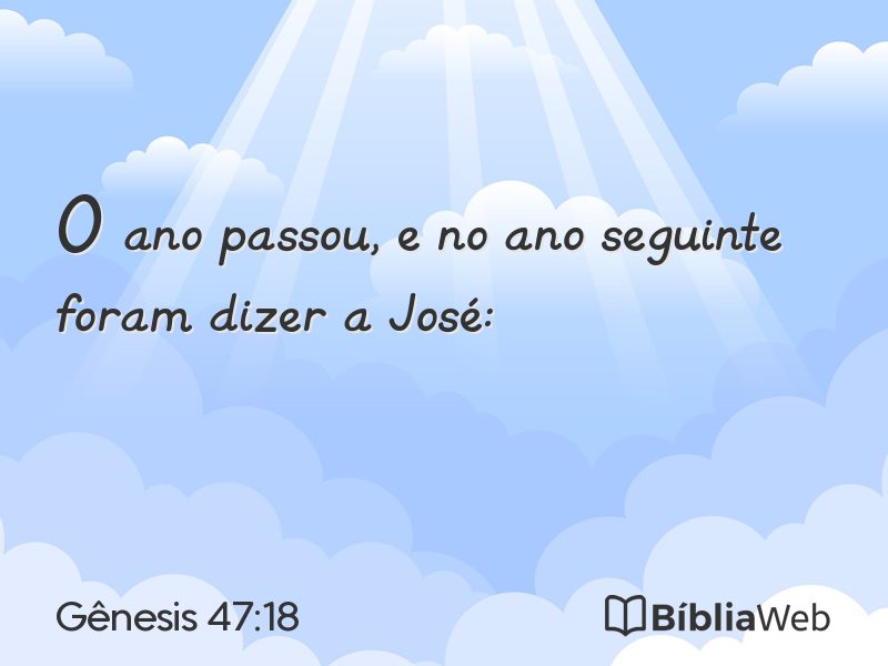 Gênesis 47:18 em imagem para compartilhar
