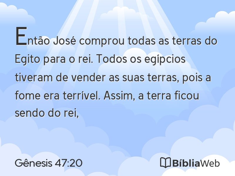 Gênesis 47:20 em imagem para compartilhar
