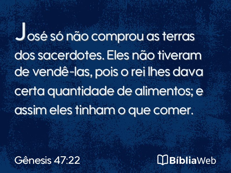 Gênesis 47:22 em imagem para compartilhar