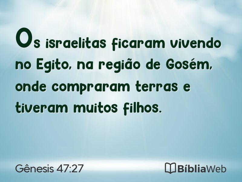 Gênesis 47:27 em imagem para compartilhar