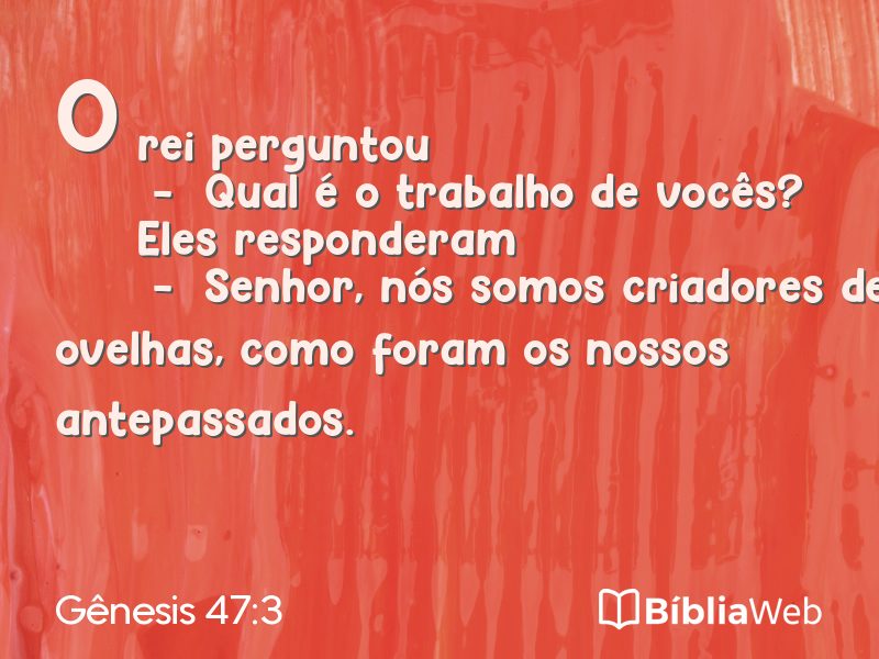 Gênesis 47:3 em imagem para compartilhar
