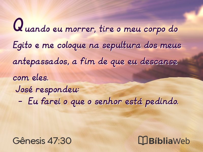 Gênesis 47:30 em imagem para compartilhar