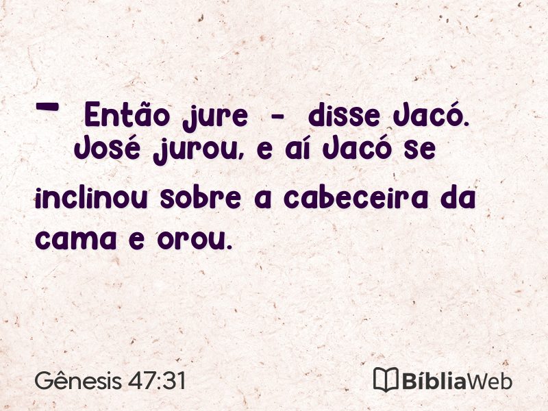 Gênesis 47:31 em imagem para compartilhar