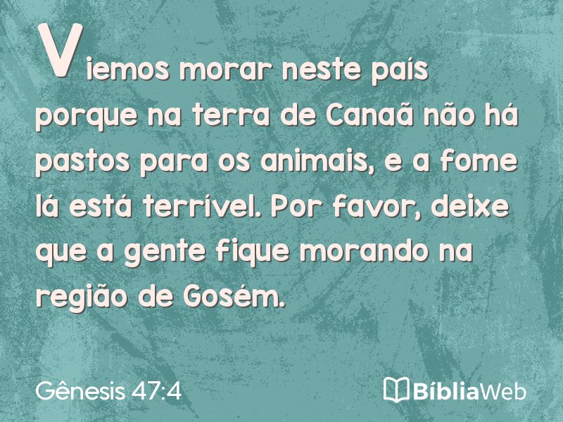 Gênesis 47:4 em imagem para compartilhar