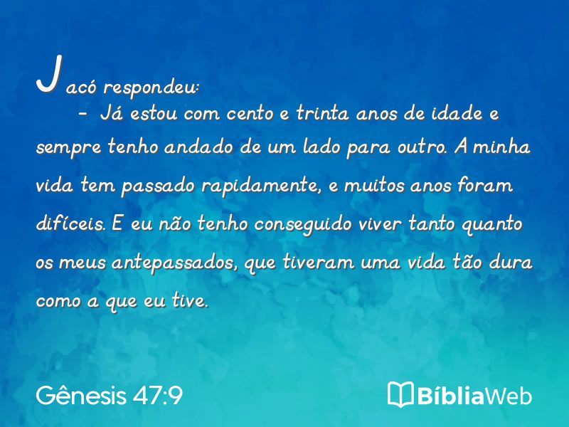 Gênesis 47:9 em imagem para compartilhar