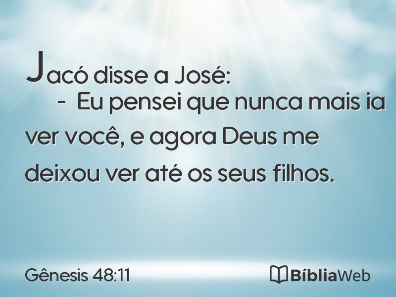Gênesis 48:11 em imagem para compartilhar