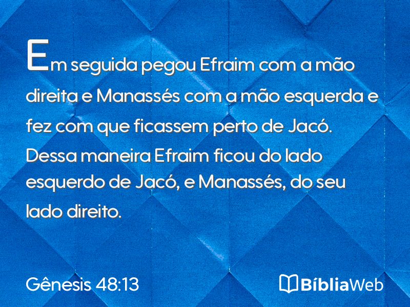 Gênesis 48:13 em imagem para compartilhar