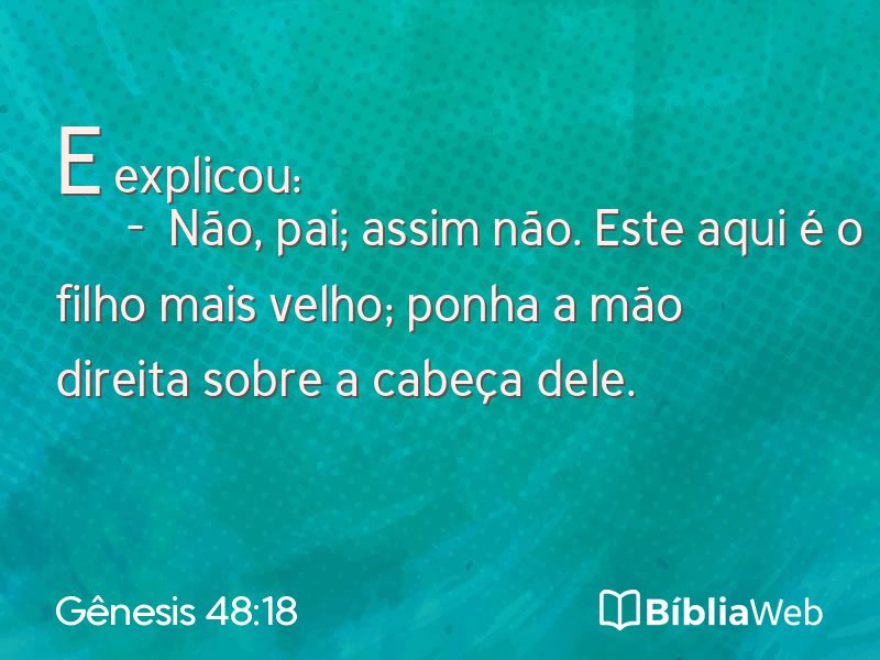 Gênesis 48:18 em imagem para compartilhar