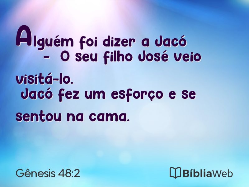 Gênesis 48:2 em imagem para compartilhar